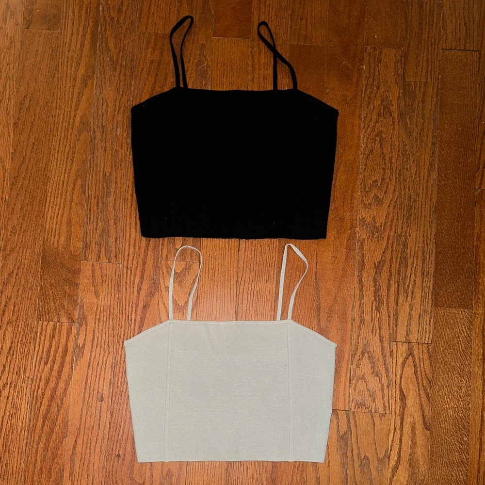 Expressed cropped knit tank tops